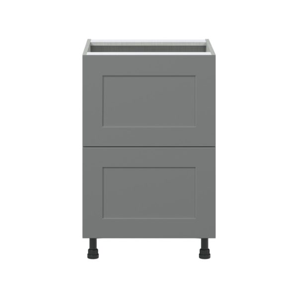 Willow Painted Slate Gray  Shaker Assembled Base Cabinet with 2 Drawers (24 in. W x 34.5 in. H x 24 in. D)