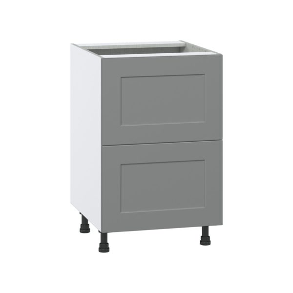 Willow Painted Slate Gray  Shaker Assembled Base Cabinet with 2 Drawers (24 in. W x 34.5 in. H x 24 in. D)