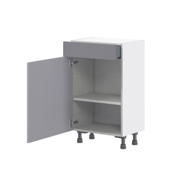 Willow Painted Slate Gray  Shaker Assembled Shallow Base Cabinet with 1 Door and 1 Drawer (18 in. W x 34.5 in. H x 14 in. D)