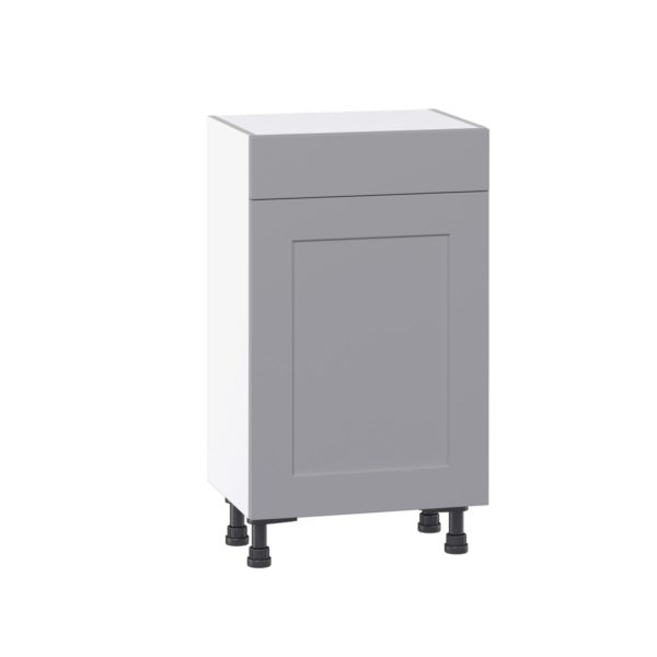 Willow Painted Slate Gray  Shaker Assembled Shallow Base Cabinet with 1 Door and 1 Drawer (18 in. W x 34.5 in. H x 14 in. D)