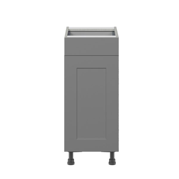 Willow Painted Slate Gray  Shaker Assembled Base Cabinet with 1 Door and 1 Drawer (15 in. W x 34.5 in. H x 24 in. D)