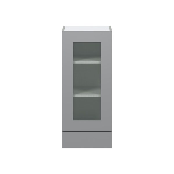 Willow Painted Slate Gray Assembled Wall  Cabinet with a Glass Door and a 5 in. Drawer (15 in. W x 35 in. H x 14 in. D)