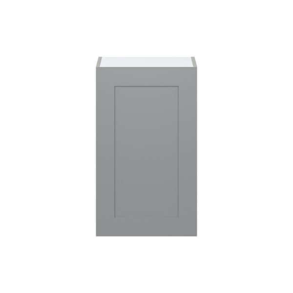 Willow Painted Slate Gray  Shaker Assembled Wall  Cabinet with Full high Door (18 in. W x 30 in. H x 14 in. D)