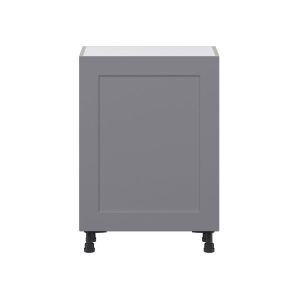 Willow Painted Slate Gray  Shaker Assembled Shallow Base Cabinet with a Full High Door (24 in. W x 34.5 in. H x 14 in. D)