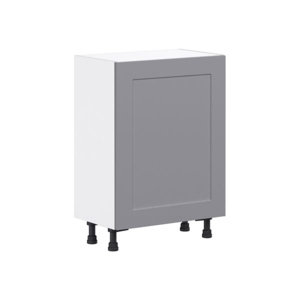 Willow Painted Slate Gray  Shaker Assembled Shallow Base Cabinet with a Full High Door (24 in. W x 34.5 in. H x 14 in. D)