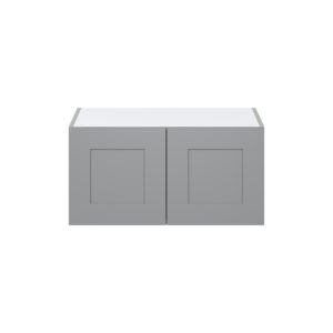 Willow Painted Slate Gray  Shaker Assembled Deep Wall Bridge Cabinet (30 in. W X 15 in. H X 24 in. D)