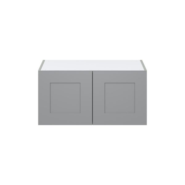 Willow Painted Slate Gray  Shaker Assembled Deep Wall Bridge Cabinet (30 in. W X 15 in. H X 24 in. D)