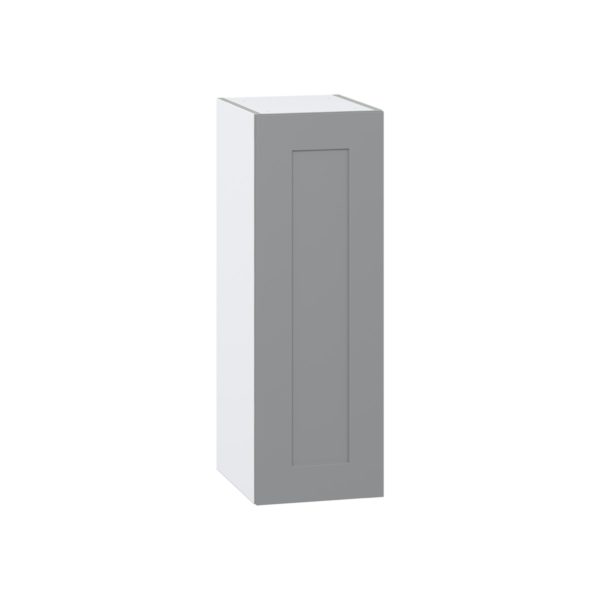 Willow Painted Slate Gray  Shaker Assembled Wall  Cabinet with Full High Door (12 in. W x 35 in. H x 14 in. D)