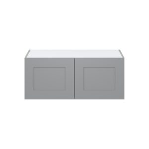 Willow Painted Slate Gray  Shaker Assembled Deep Wall Bridge  Cabinet (36 in. W X 15 in. H X 24 in. D)