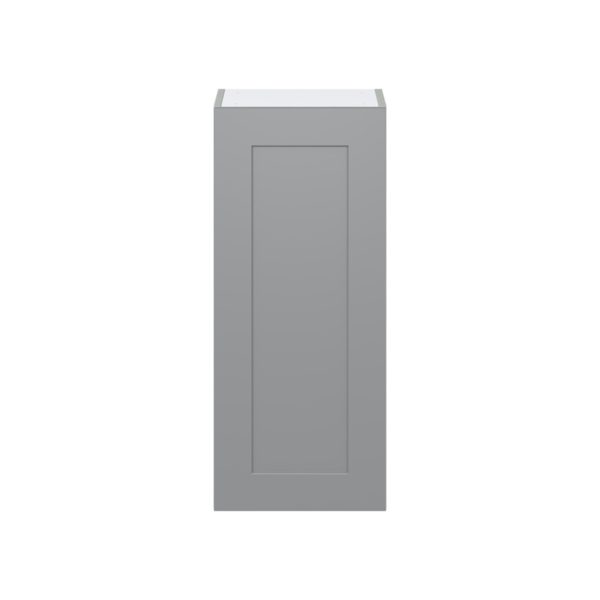 Willow Painted Slate Gray  Shaker Assembled Wall  Cabinet with Full High Door (15 in. W x 35 in. H x 14 in. D)