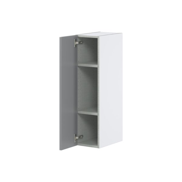 Willow Painted Slate Gray  Shaker Assembled Wall  Cabinet with Full High Door (9 in. W x 35 in. H x 14 in. D)