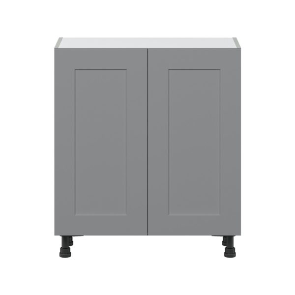 Willow Painted Slate Gray  Shaker Assembled Shallow Base Cabinet with 2 Full High Doors (30 in. W x 34.5 in. H x 14 in. D)