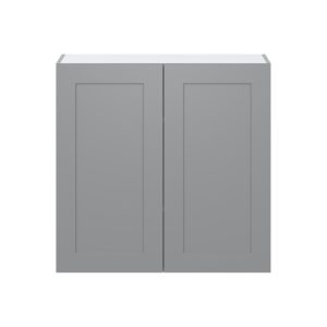 Willow Painted Slate Gray  Shaker Assembled Wall  Cabinet with 2 Full High Doors (36 in. W x 35 in. H x 14 in. D)