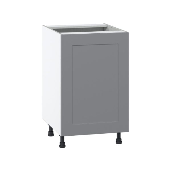 Willow Painted Slate Gray  Shaker Assembled Base Cabinet with a Full High Door (21 in. W x 34.5 in. H x 24 in. D)