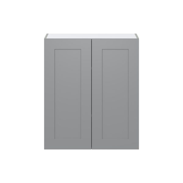 Willow Painted Slate Gray  Shaker Assembled Wall  Cabinet with 2 Full High Doors (30 in. W x 35 in. H x 14 in. D)