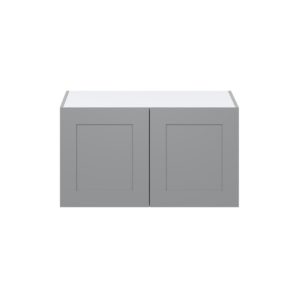 Willow Painted Slate Gray  Shaker Assembled Deep Wall Bridge  Cabinet (36 in. W X 20 in. H X 24 in. D)