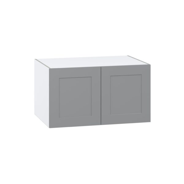 Willow Painted Slate Gray  Shaker Assembled Deep Wall Bridge  Cabinet (36 in. W X 20 in. H X 24 in. D)