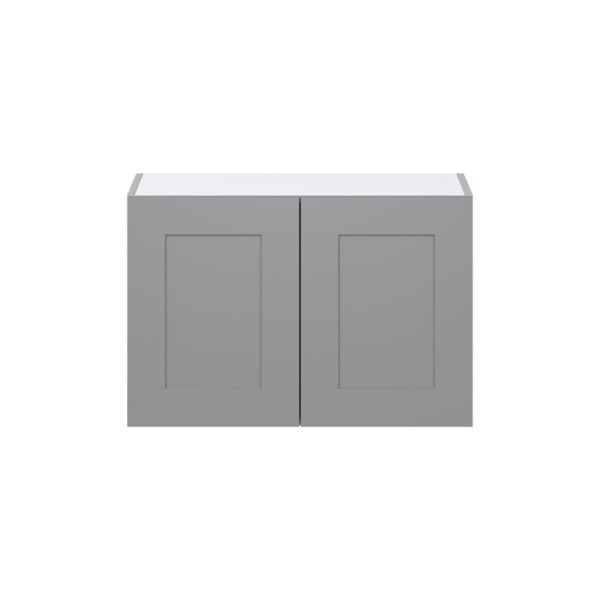 Willow Painted Slate Gray  Shaker Assembled  Wall Bridge Cabinet (30 in. W X 20 in. H X 14 in. D)