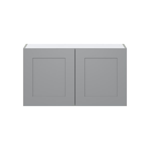 Willow Painted Slate Gray  Shaker Assembled  Wall Bridge  Cabinet (36 in. W X 20 in. H X 14 in. D)