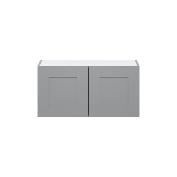 Willow Painted Slate Gray  Shaker Assembled Wall Bridge  Cabinet (30 in. W X 15 in. H X 14 in. D)