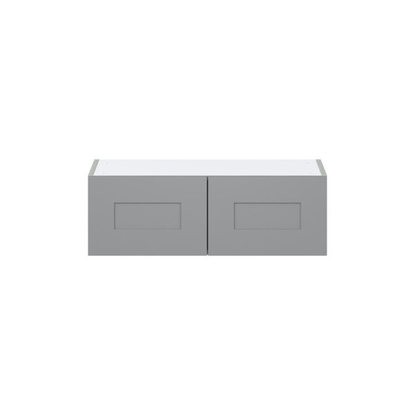 Willow Painted Slate Gray  Shaker Assembled Wall Bridge  Cabinet (30 in. W x 10 in. H x 14 in. D)