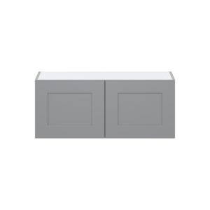 Willow Painted Slate Gray  Shaker Assembled Wall Bridge  Cabinet (36 in. W X 15 in. H X 14 in. D)