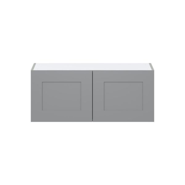 Willow Painted Slate Gray  Shaker Assembled Wall Bridge  Cabinet (36 in. W X 15 in. H X 14 in. D)