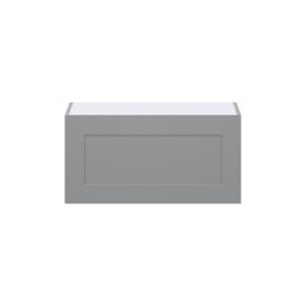 Willow Painted Slate Gray  Shaker Assembled Wall Bridge  Cabinet with Lift Up Door (30 in. W x 15 in. H x 14 in. D)