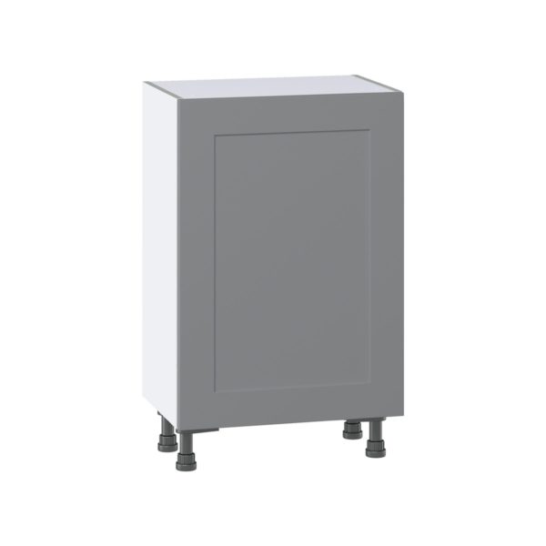 Willow Painted Slate Gray  Shaker Assembled Shallow Base Cabinet with a Full High Door (21 in. W x 34.5 in. H x 14 in. D)