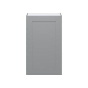 Willow Painted Slate Gray  Shaker Assembled Wall  Cabinet with Full High Door (21 in. W x 35 in. H x 14 in. D)