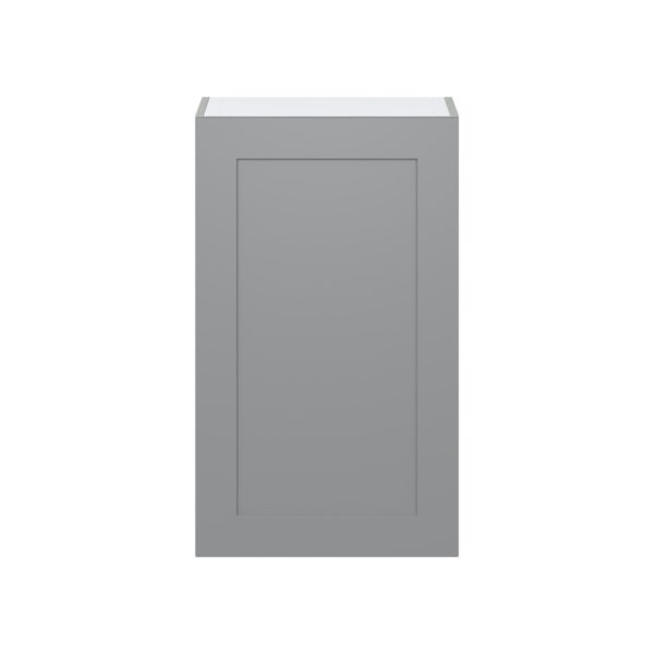 Willow Painted Slate Gray  Shaker Assembled Wall  Cabinet with Full High Door (21 in. W x 35 in. H x 14 in. D)