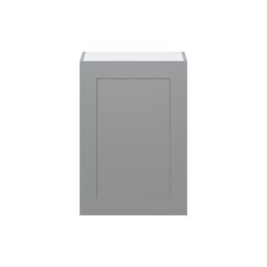 Willow Painted Slate Gray  Shaker Assembled Wall  Cabinet with Full High Door (21 in. W x 30 in. H x 14 in. D)