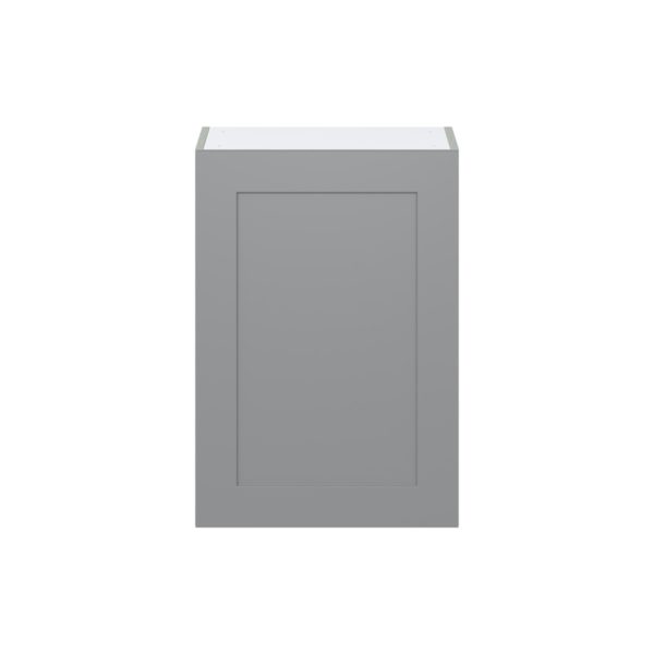 Willow Painted Slate Gray  Shaker Assembled Wall  Cabinet with Full High Door (21 in. W x 30 in. H x 14 in. D)