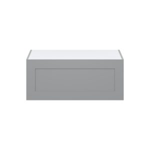 Willow Painted Slate Gray  Shaker Assembled Deep Wall Bridge  Cabinet with Lift Up Door (36 in. W x 15 in. H x 24 in. D)