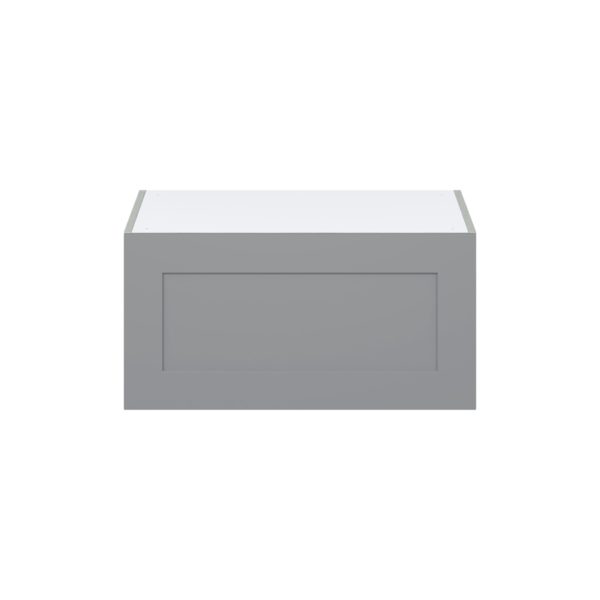 Willow Painted Slate Gray  Shaker Assembled Deep Wall Bridge  Cabinet with Lift Up Door (30 in. W x 15 in. H x 24 in. D)