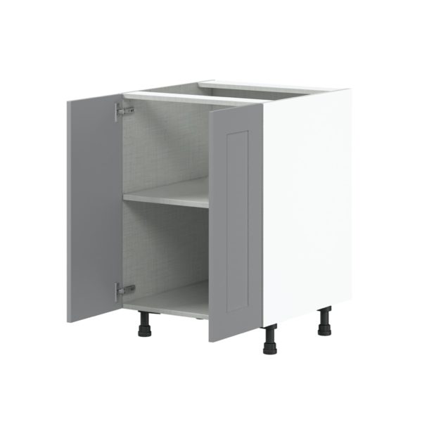 Willow Painted Slate Gray  Shaker Assembled Base Cabinet with 2 Full High Doors (24 in. W x 34.5 in. H x 24 in. D)