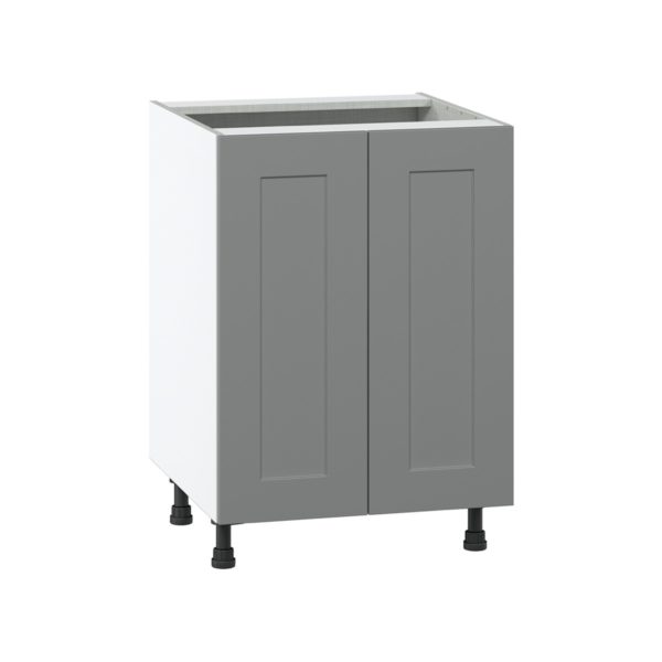 Willow Painted Slate Gray  Shaker Assembled Base Cabinet with 2 Full High Doors (24 in. W x 34.5 in. H x 24 in. D)