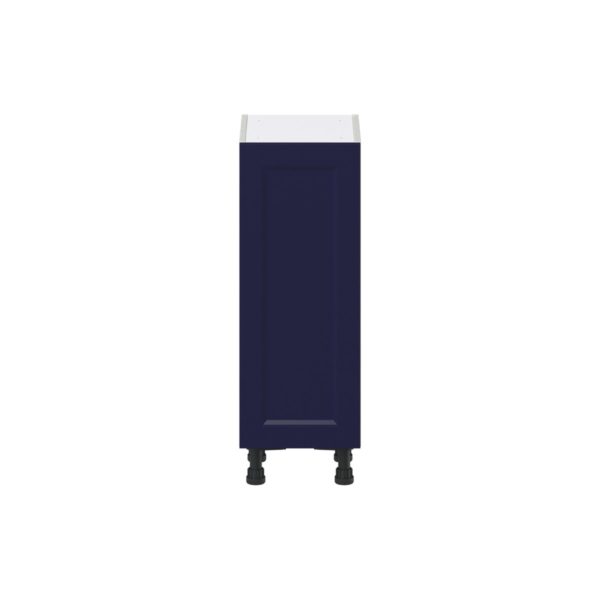 Camellia Painted Midnight Blue Recessed Assembled Shallow Base Cabinet with a Full High Door (12 in. W x 34.5 in. H x 14 in. D)