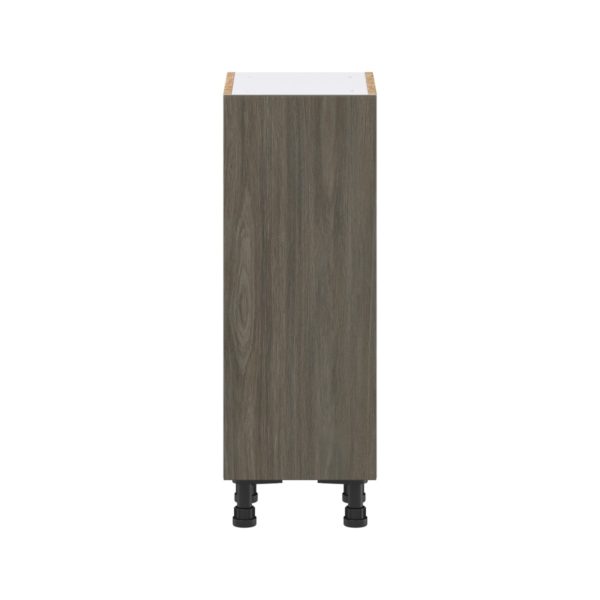 Cordyline Textured Slab Walnut Assembled Shallow Base Cabinet with a Full High Door (12 in. W x 34.5 in. H x 14 in. D)