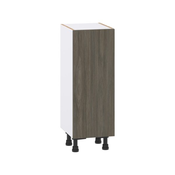 Cordyline Textured Slab Walnut Assembled Shallow Base Cabinet with a Full High Door (12 in. W x 34.5 in. H x 14 in. D)