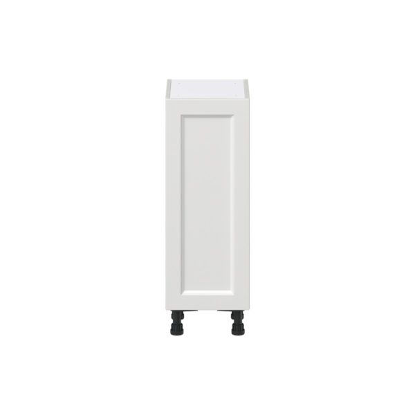 Magnolia Painted Bright White Recessed Assembled Shallow Base Cabinet with a Full High Door (12 in. W x 34.5 in. H x 14 in. D)