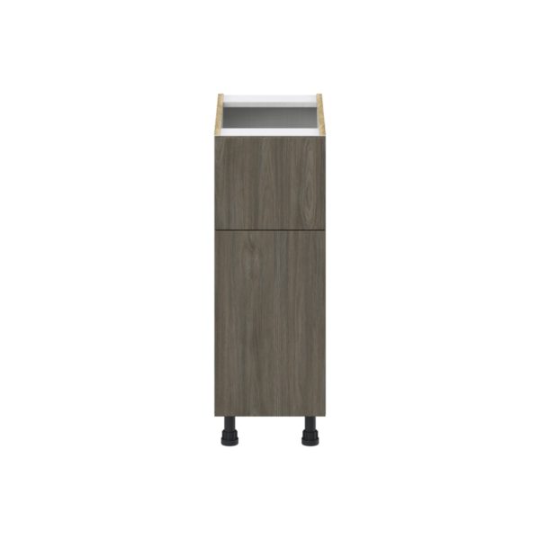 Cordyline Textured Slab Walnut Assembled Base Cabinet with 1 Door and a 10 in. Drawer (12 in. W X 34.5 in. H X 24 in. D)