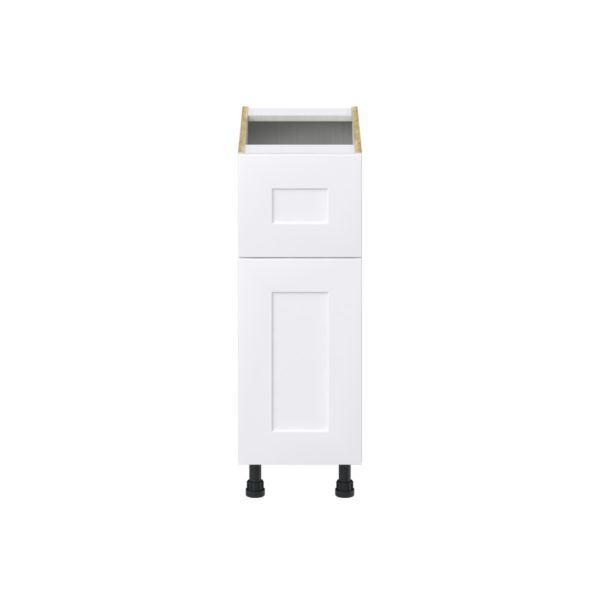 Jasmine Painted Warm White  Shaker Assembled Base Cabinet with 1 Door and a 10 in. Drawer (12 in. W X 34.5 in. H X 24 in. D)