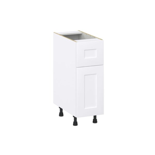 Jasmine Painted Warm White  Shaker Assembled Base Cabinet with 1 Door and a 10 in. Drawer (12 in. W X 34.5 in. H X 24 in. D)