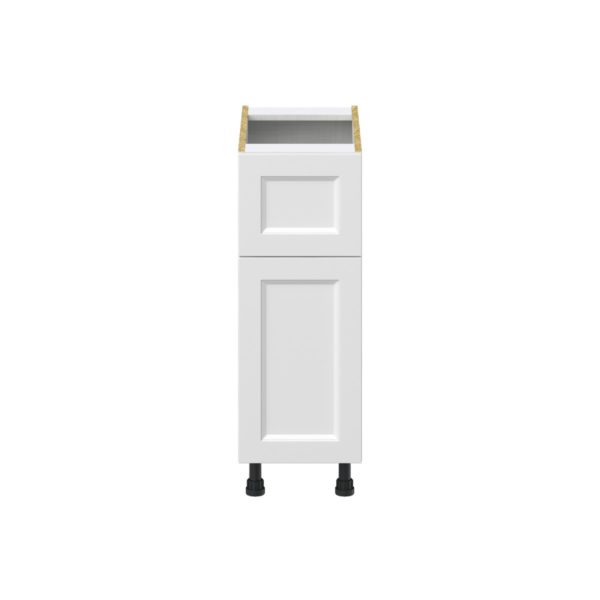 Magnolia Painted Bright White Recessed Assembled Base Cabinet with 1 Door and a 10 in. Drawer (12 in. W X 34.5 in. H X 24 in. D)