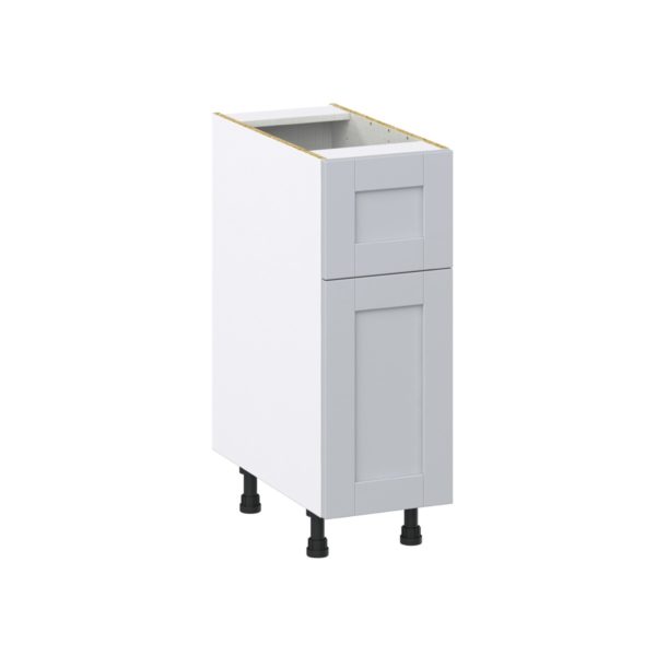 Sea Holly Light Gray  Shaker Assembled Base Cabinet with 1 Door and a 10 in. Drawer (12 in. W X 34.5 in. H X 24 in. D)