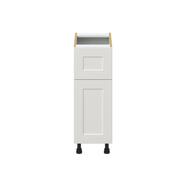 Wisteria Painted Light Gray Recessed Assembled Base Cabinet with 1 Door and a 10 in. Drawer (12 in. W X 34.5 in. H X 24 in. D)