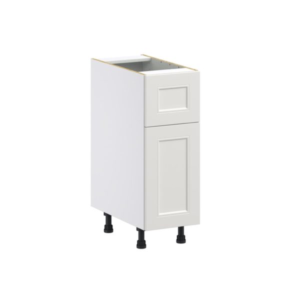 Wisteria Painted Light Gray Recessed Assembled Base Cabinet with 1 Door and a 10 in. Drawer (12 in. W X 34.5 in. H X 24 in. D)