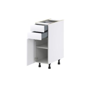 Jasmine Painted Warm White  Shaker Assembled Base Cabinet with 1 Door and Two 5 in. Drawers (12 in. W X 34.5 in. H X 24 in. D)