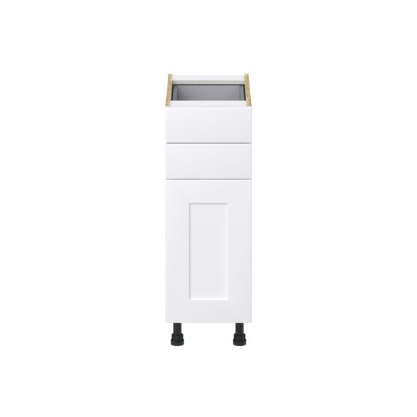 Jasmine Painted Warm White  Shaker Assembled Base Cabinet with 1 Door and Two 5 in. Drawers (12 in. W X 34.5 in. H X 24 in. D)